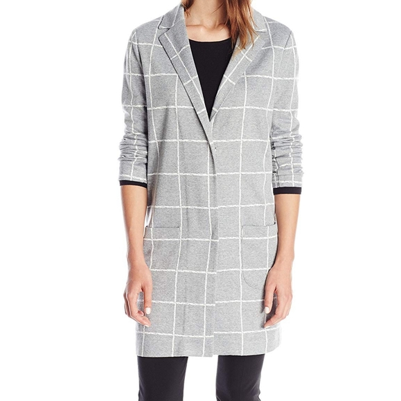 $268 NEW NYDJvanilla heather windowpane coat